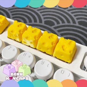 1piece Custom Artisan Cheese Keycaps for mechanical keyboard cute keycap Food Keycaps