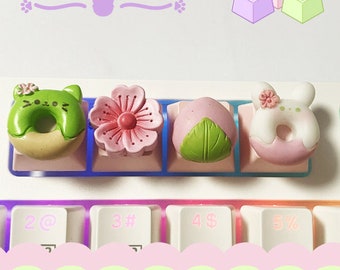 Custom Artisan Sakura Flower Keycaps for mechanical keyboard cute keycap Sakura keycaps