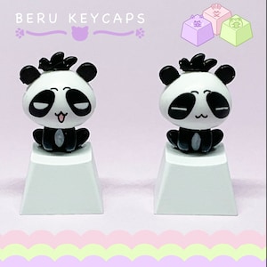 Custom Artisan Panda Keycaps for mechanical keyboard cute keycap Panda keycaps