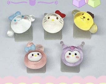 Custom Artisan Sanrio Hello Kitty Melody Kuromi Cinnamon Pompompurin See through Artisan Keycaps