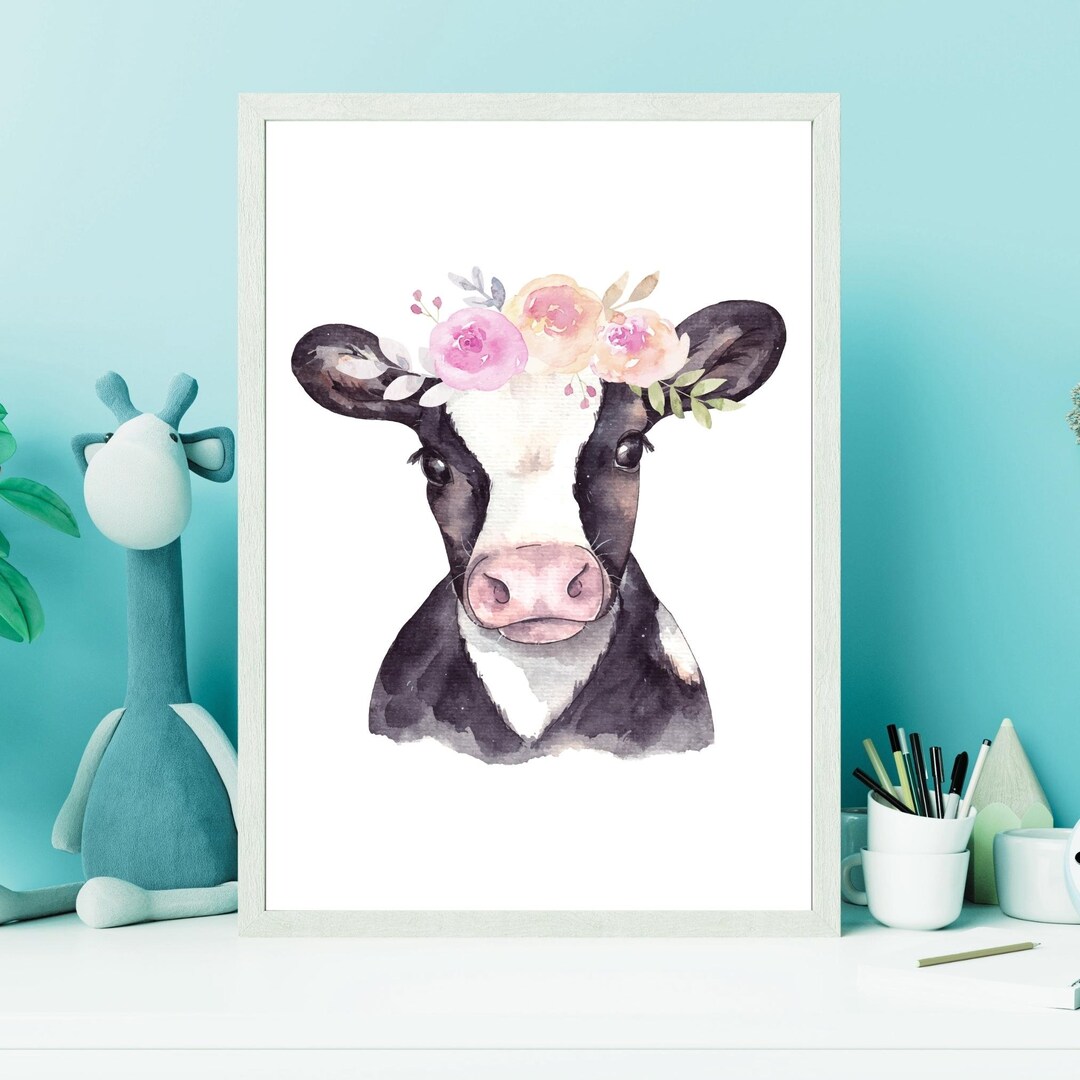 Cow Printable Nursery Wall Art Cow Nursery Print Printable Etsy