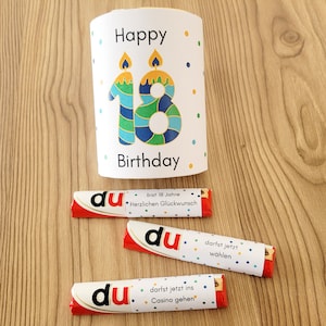 Duplo 18th Birthday 27 Banderoles You Messages Finally 18 Children Duplo special print Download special gift Last Minute