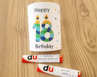 Duplo 18th Birthday 27 Banderoles You Messages Finally 18 Children Duplo special print Download special gift Last Minute