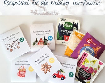 Mindfulness Advent Calendar: Digital download for tea bags; Last-minute Advent calendar. Ideal for mothers, friends, teachers and you