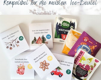 Calendrier de l’Avent de pleine conscience : téléchargement numérique de sachets de thé ; Calendrier de l'Avent de dernière minute. Idéal pour maman, amie, enseignante et vous