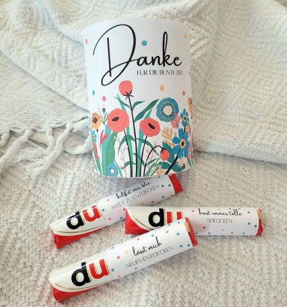 Download: 27 Duplo Banderolen plus Box-Banderole Abschiedsgeschenk Erzieherin Tagesmutter Danke Geschenk Erzieherin