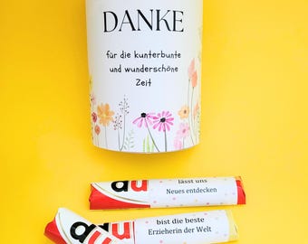 PDF-nedladdning: 27 Duplo-omslag, avskedspresent till en dagislärare/dagbarnvårdare, tackpresent till en dagislärare, maskrosdesign