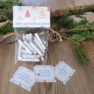 Mini Advent Calendar Loose - 48 motivating and mindful sayings - Advent Christmas time Boho Mindful - Self-love