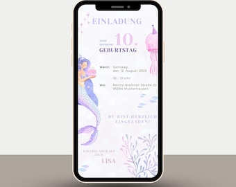 Digital invitation children's birthday, personalizable e-card WhatsApp, invitation girl boy, birthday invitation mobile, template Canva
