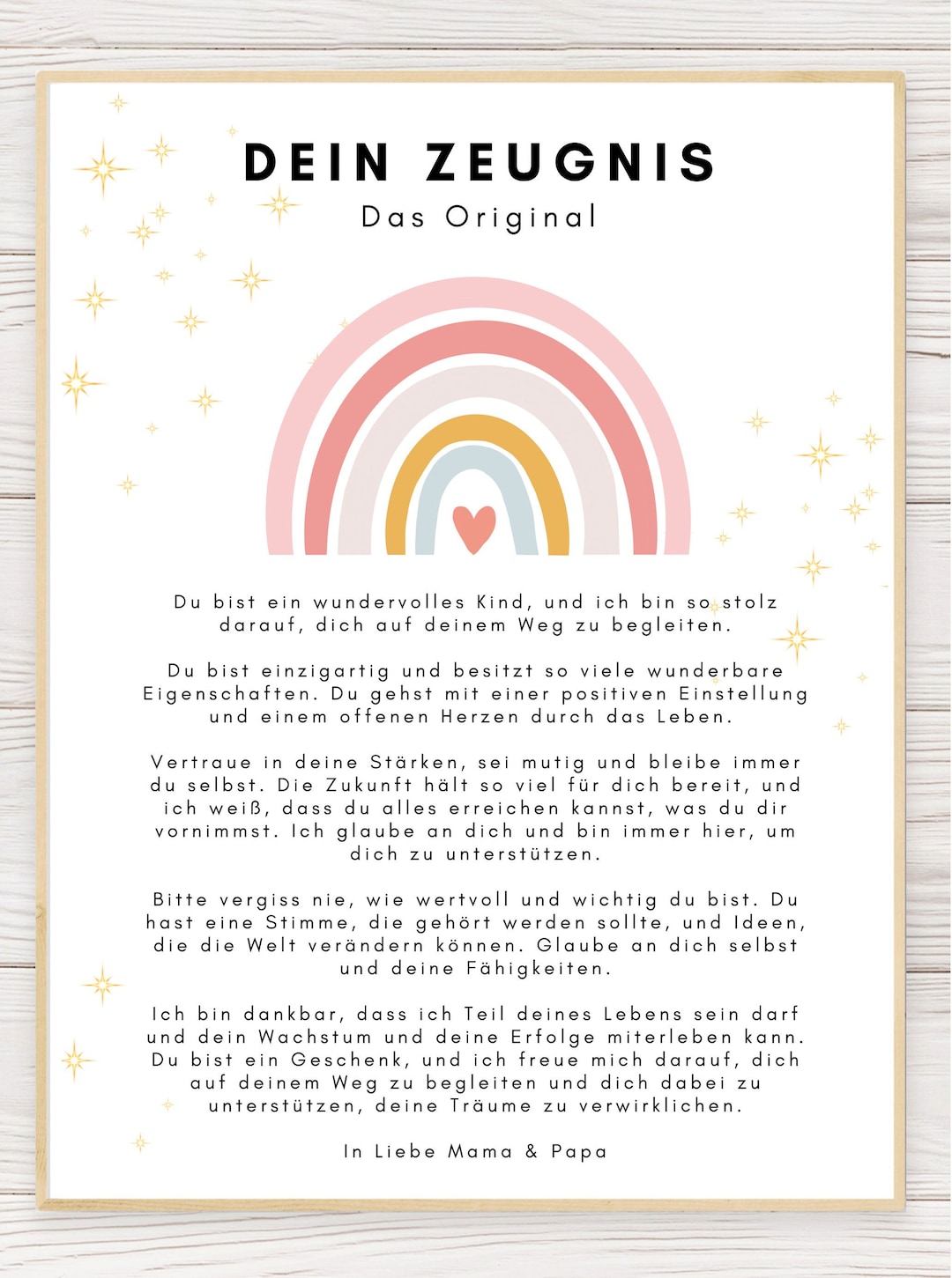 Das wahre Zeugnis für Kinder zum Zeugnis Motivation PDF Download