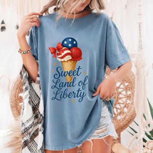Patriotic Ice Cream PNG, 4th of July, Sweet Land of Liberty USA png, Transparent background Digital PNG Files