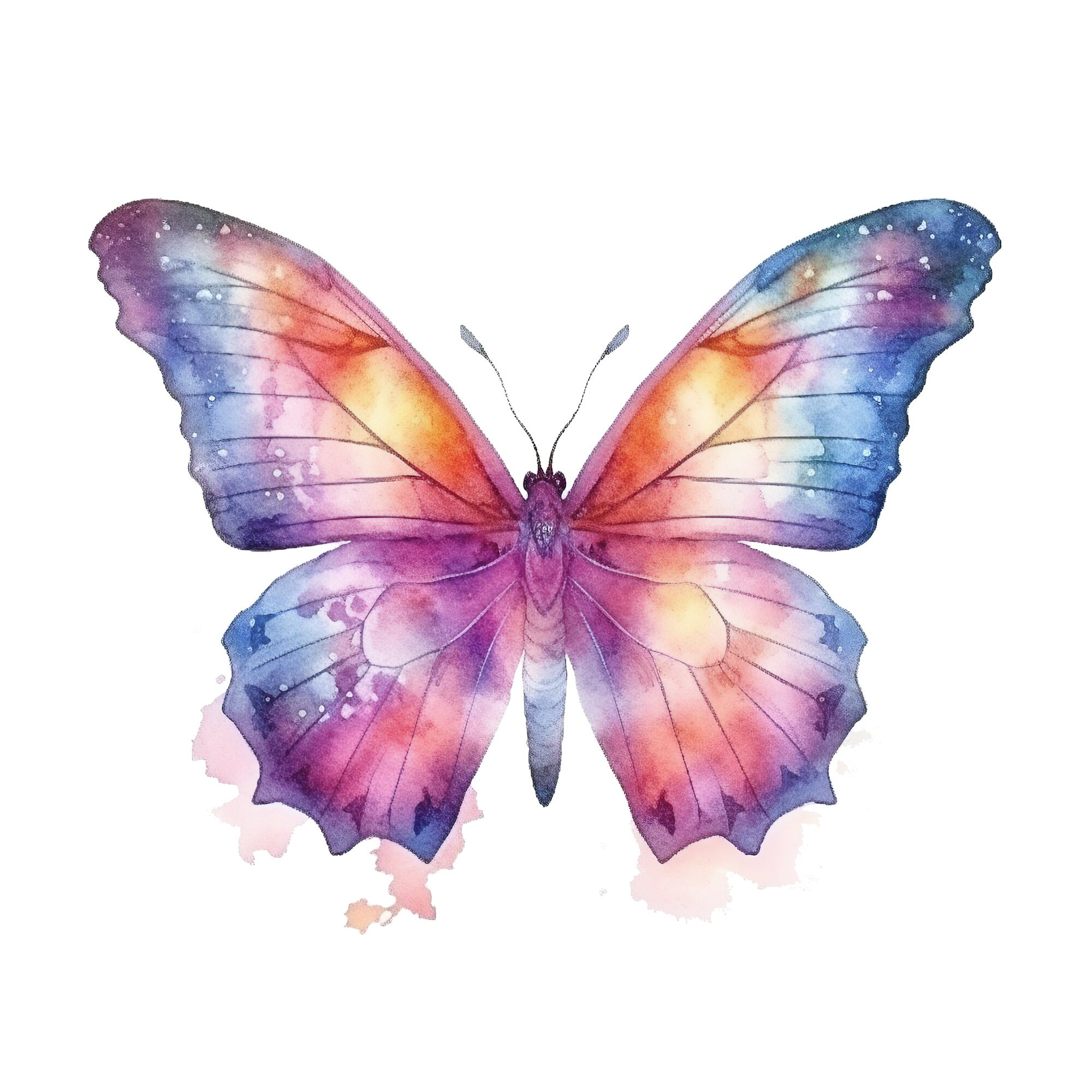 Butterfly Clipart PNG Watercolor Butterflies Digital Download Printable ...