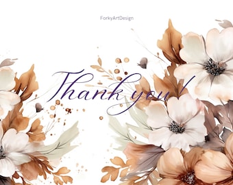Clipart floreale ad acquerello, bouquet neutro, elementi per inviti di nozze per progetti fai da te e scrapbooking, download digitale di fiori morbidi