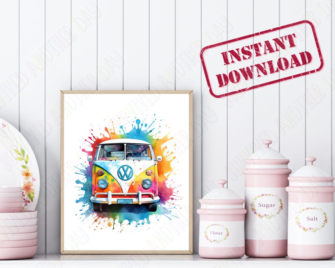 Printable Campervan Wall Art Campervan Camping Wall Art Etsy