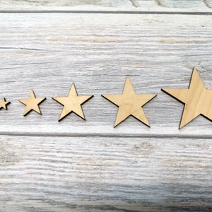 Blank Laser Cut Wooden Stars Wood Star Unfinished Stars Wooden Stars Decoration Pick Your Size For DIY Craft Projects USA flag image 4