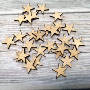 Blank Laser Cut Wooden Stars Wood Star Unfinished Stars Wooden Stars Decoration Pick Your Size For DIY Craft Projects USA flag image 1