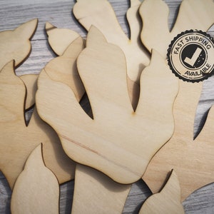 Dinosaurier Fußabdrücke Wanddekoration | Dinosaurier-Fußabdruckform | T-REX Fußabdruck | Dinosaurier Fuß | Laser geschnittener Dinosaurier-Fußabdruck aus Holz