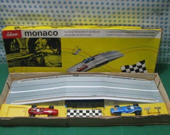 Vintage SCHUCO Gran Prix MONACO Track Schiene Gran Prix die Richtige Autorenbahn - Rare Tin Toy Schuco 2500 Made in Western Germany 50 Jahre