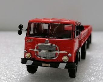 Vintage Truck FIAT 643 N1 Boxed Trailer, Special Model Car in 1/43 Scale, Handmade Built Factory ELITE MODELS, Made in Italy 1990