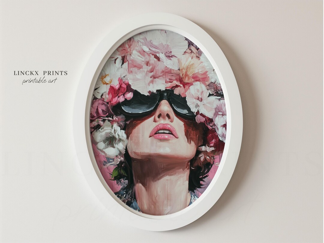 Floral Wall Art, Feminine Portrait Print, Abstract Flower Painting ...