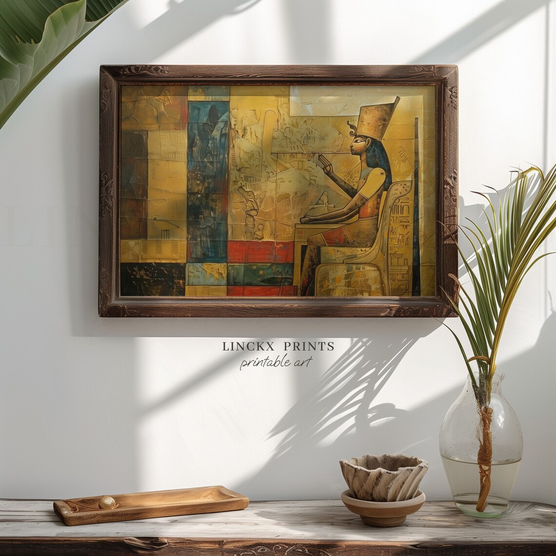 Egyptian Art Print - Ancient Historical King Tutankhamun Painting ...