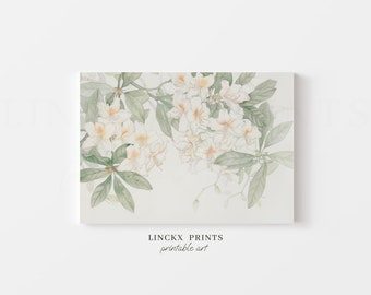 Rhododendron Blumen Print - Botanisches Stillleben Wandkunst (Digitaler Download)