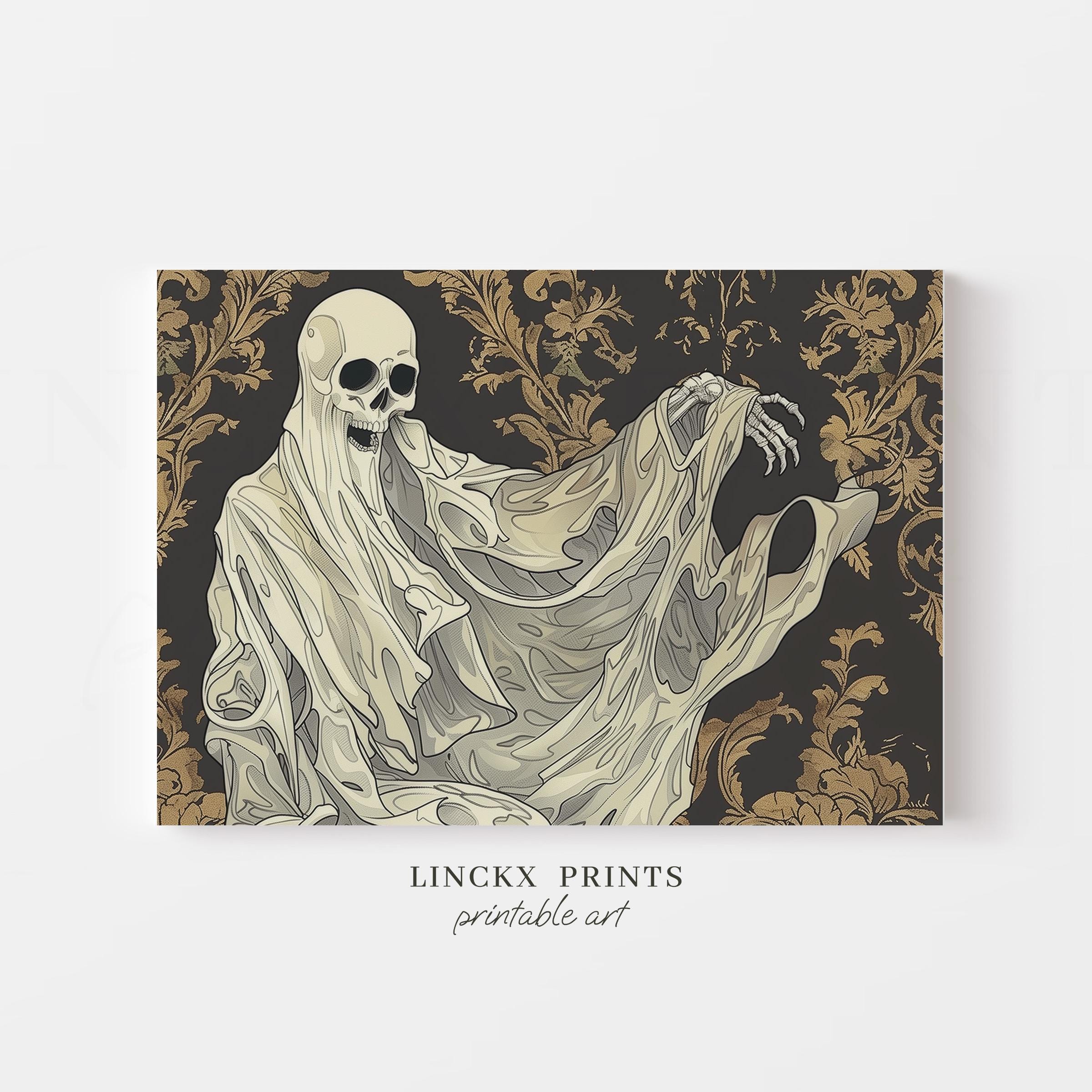 Affiche Décorative Squelette – Déco Murale Halloween, Art Vintage, Plusieurs Tailles Disponibles