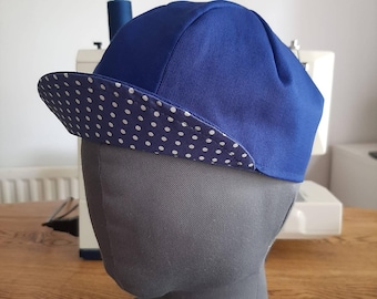 Cycling cap – handcrafted with cotton twill and a printed cotton liner