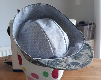 Cycling cap – handcrafted with ripstop cotton and a printed cotton poplin liner