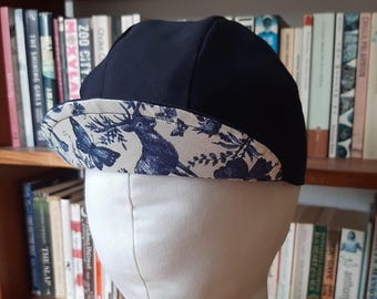 Cycling cap – handcrafted with cotton twill and a printed cotton liner