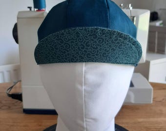 Cycling cap – handcrafted with cotton twill and a printed cotton liner