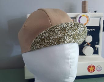 Cycling cap – handcrafted with cotton twill and a printed cotton liner