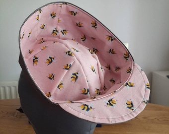 Cycling cap – handcrafted with cotton twill and a printed cotton liner