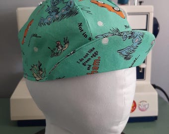 Cycling cap – handcrafted with printed cotton and a cotton twill liner