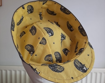 Cycling cap – handcrafted with cotton twill and a printed cotton liner