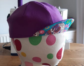 Cycling cap – handcrafted with cotton twill and a printed cotton liner