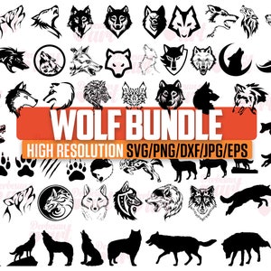 Wolf svg Bundle, Wolverine svg, Wolf PNG Bundle, Wolf design, Wolf silhouette, Wolf Clipart, Wolf Vector, Wolf Head Svg, Wolf Cut Vector