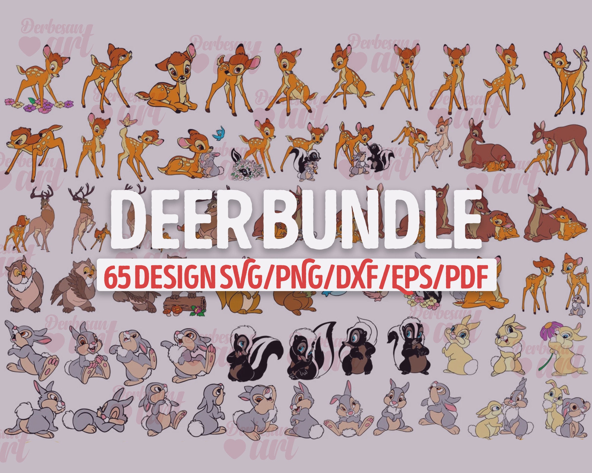 61 Deer SVG Bundle, Deer Clipart, Deer SVG, Deer Silhouette, Animals
