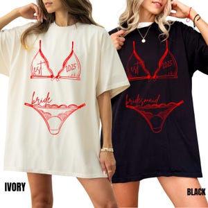 Lingerie Set Graphic Tshirt, Bikini Shirt,Funny and Sassy Tshirt, Comfort Colors, Edgy Red Lacey Lingerie Set Graphic Tshirt, Fashionable.