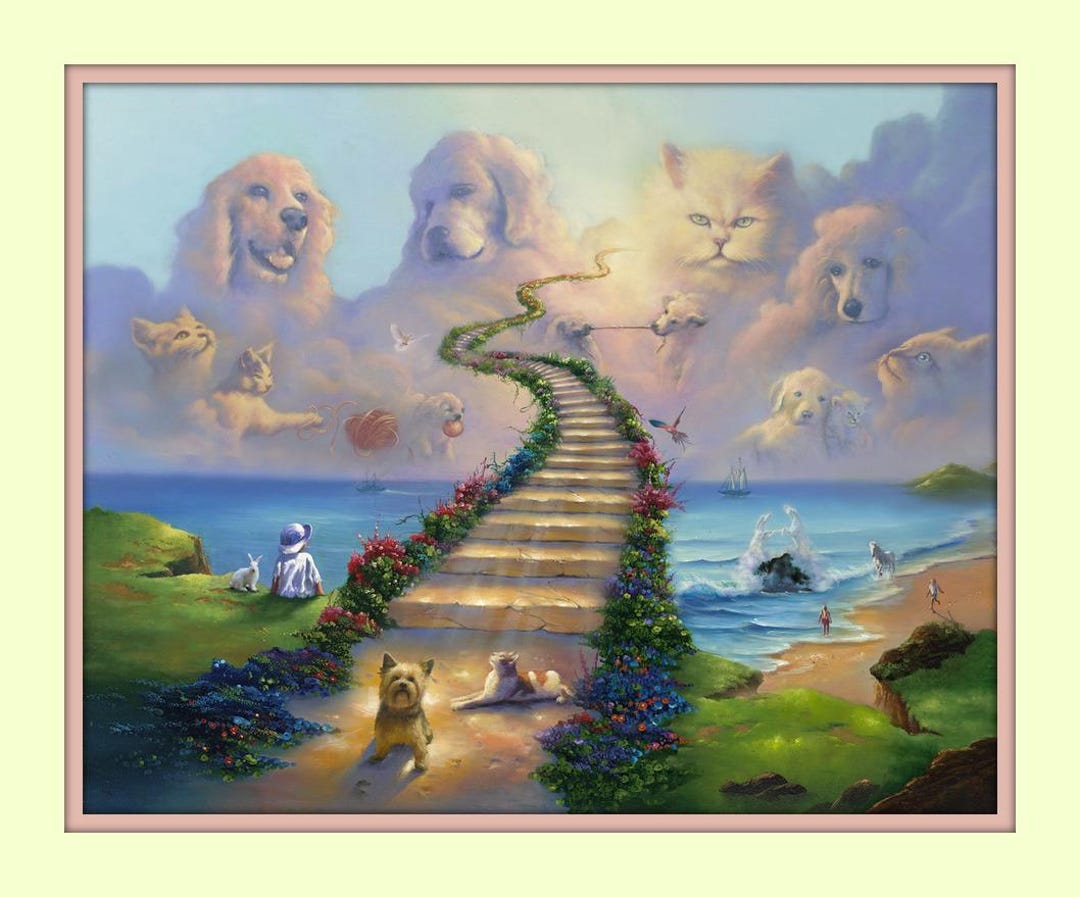 Rainbow Bridge Stairway to Heaven Dogs Cats 11x14 Double Matted 8x10 ...