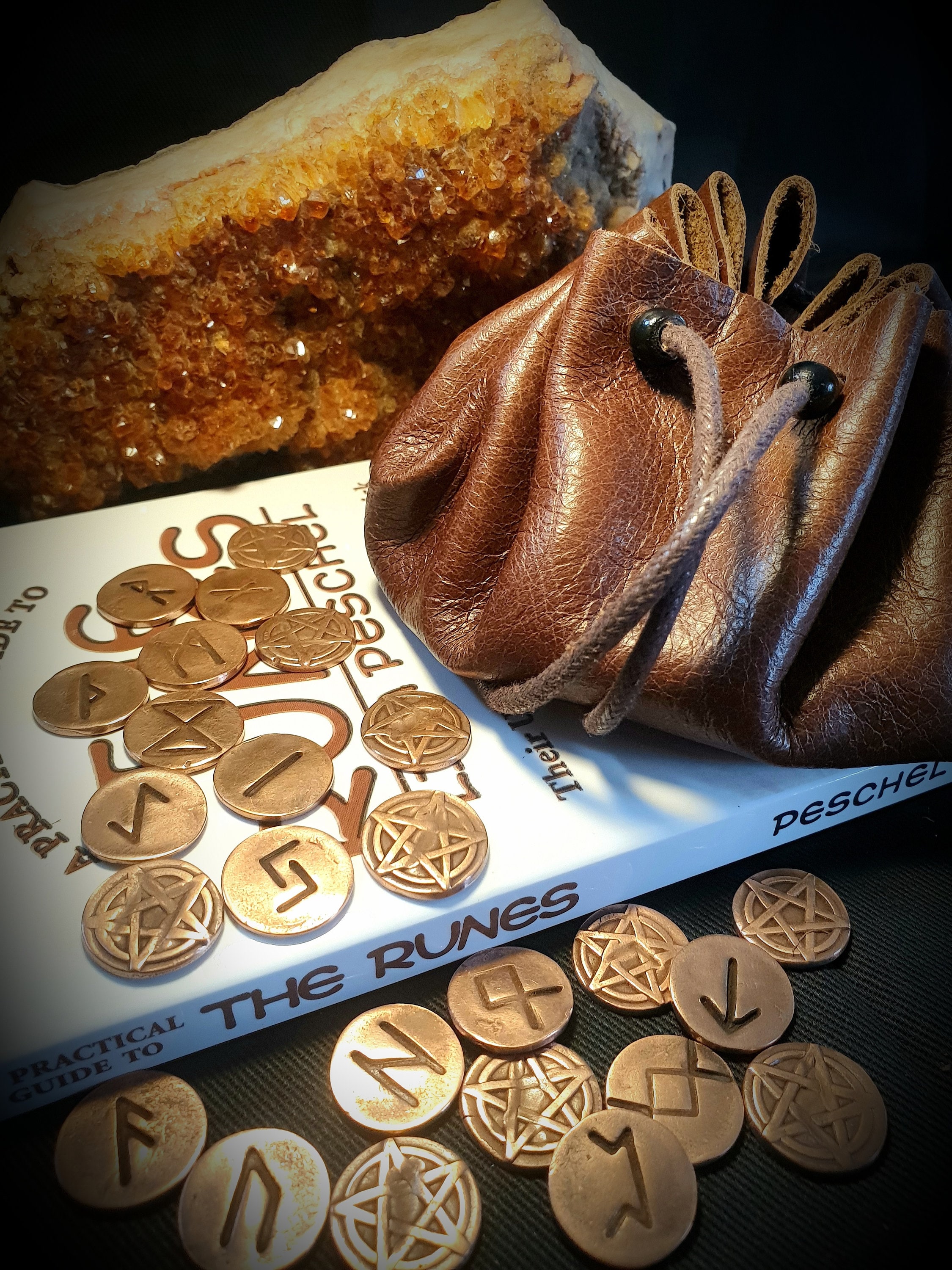 Artisan Copper Rune Set, Handmade Rune Set, Divination Runes