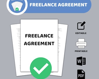 Freelance Contract Template, Editable Agreement (PDF & Word)
