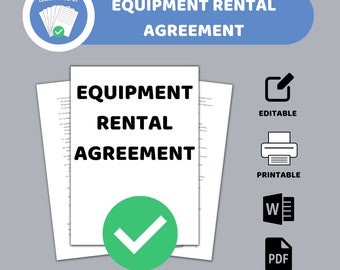Equipment Rental Agreement Contract Template (PDF & Word)
