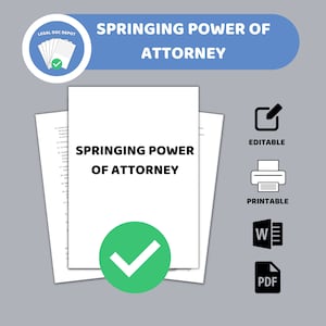 Springing Power of Attorney - Etsy