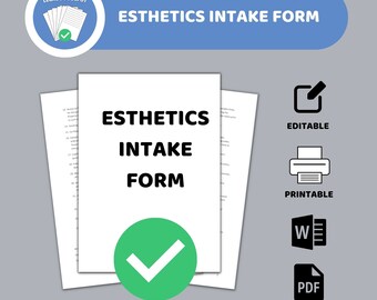 Formulario de admisión de clientes para esteticistas, plantilla editable (PDF, Word)