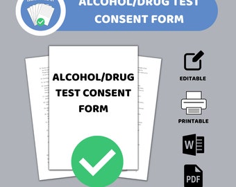 Formulario de consentimiento para pruebas de alcohol y drogas (PDF y Word editables)
