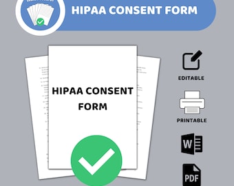 Plantilla editable de formulario de consentimiento de HIPAA (PDF, Word)
