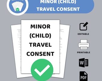 Formulario de consentimiento de viaje para menores (PDF editable, documento de Word)