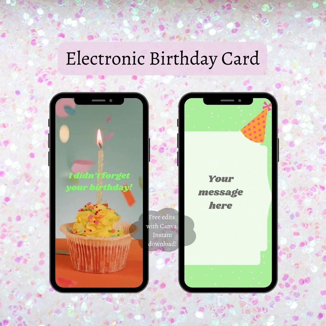Electronic Birthday Card. Animated Birthday Card. Greeting Etsy
