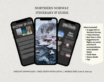 Northern Norway Travel Itinerary, Northern Norway Travel Guide, Northern Norway Editable Itinerary, Northern Norway Ebook